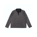 Chomper Stripe LS Polo Shirt - Chrome Hearts Matty Boy - Black / Blue