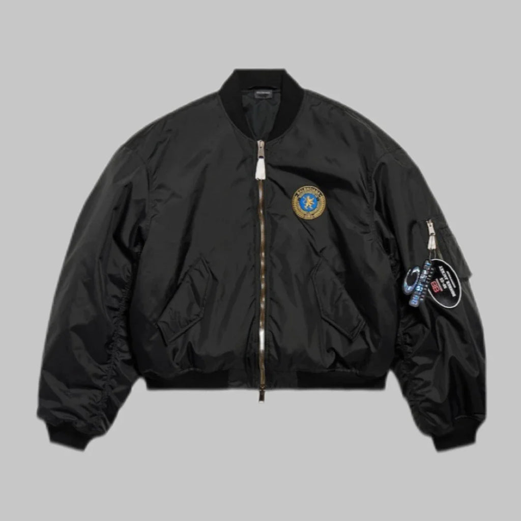 Padded Bomber Jacket - Black - BAL