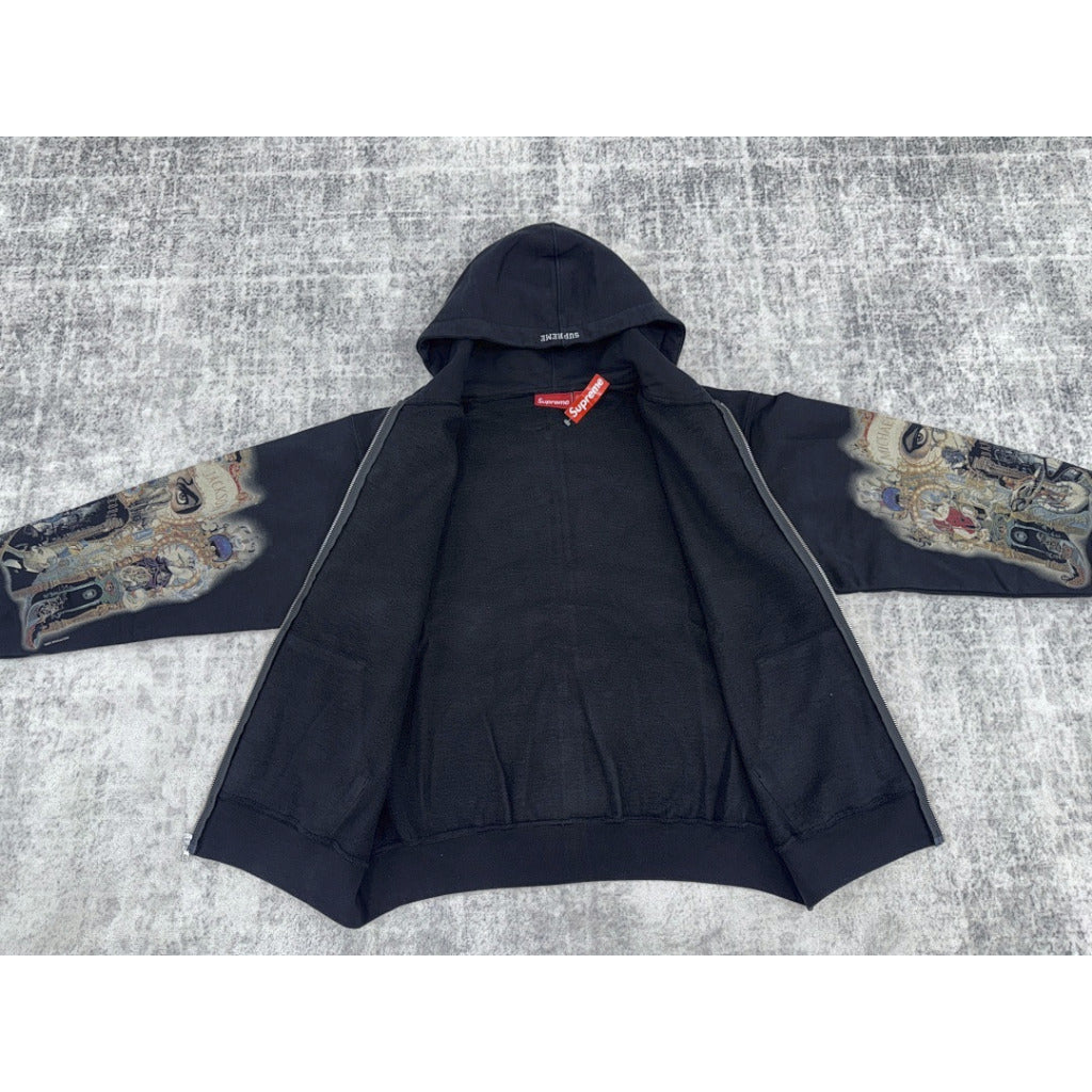 Michael Jackson® Dangerous Zip Up Hooded Sweatshirt - Black - Supreme