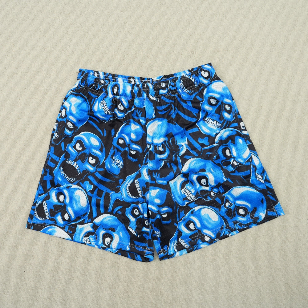 Bravest Studios Skull Mesh Shorts - Blue/Purple/Green/Red