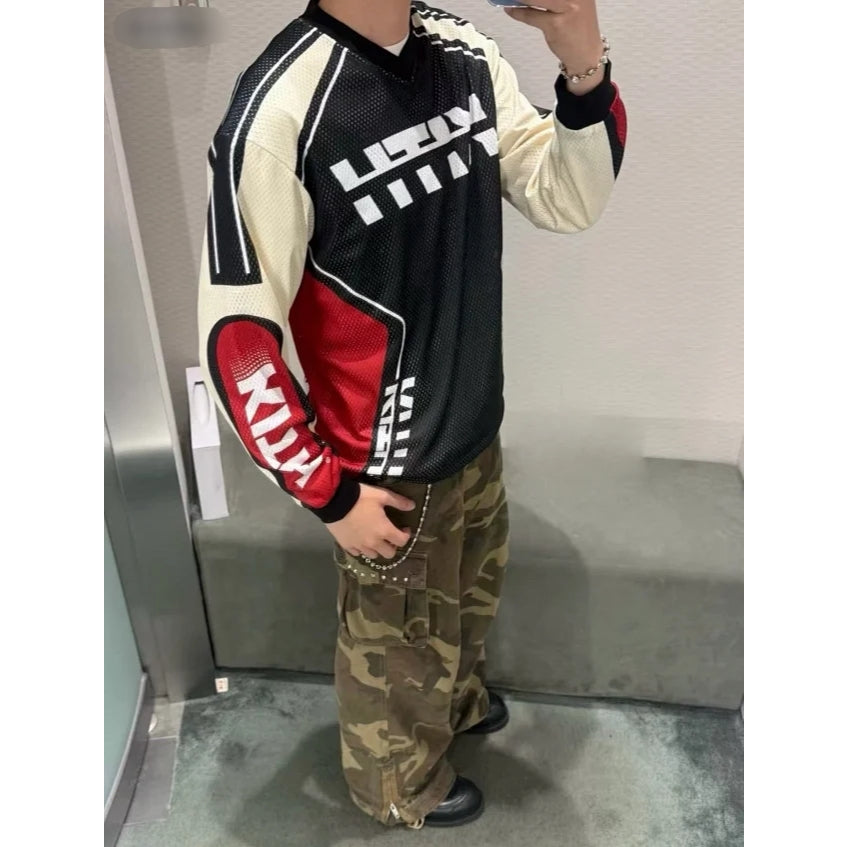 Kith Moto Mesh Long Sleeve Donovan Tee - Black