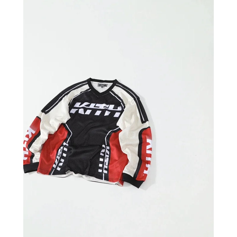 Kith Moto Mesh Long Sleeve Donovan Tee - Black