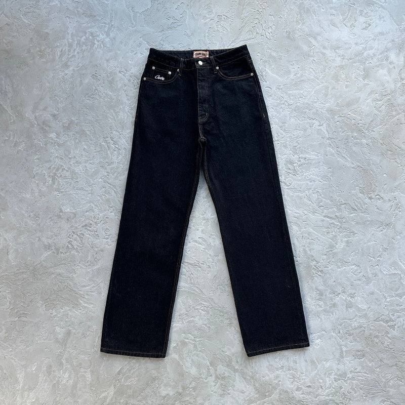 Dual Stripe Baggy Jeans 'Black Wash' - Corteiz
