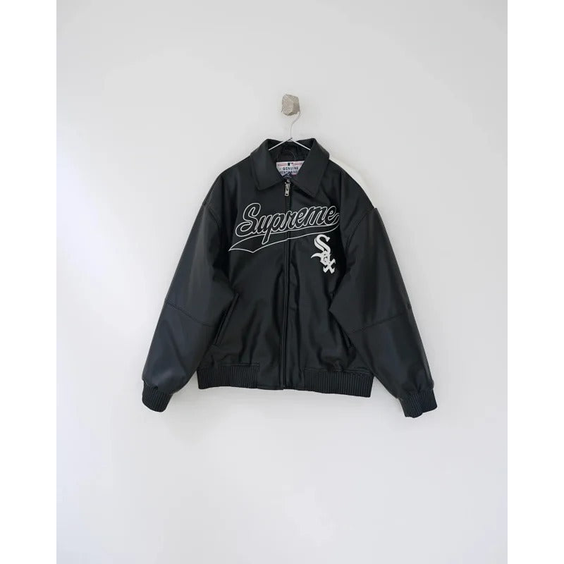 Supreme x chicago White Sox Leather Varsity Jacket