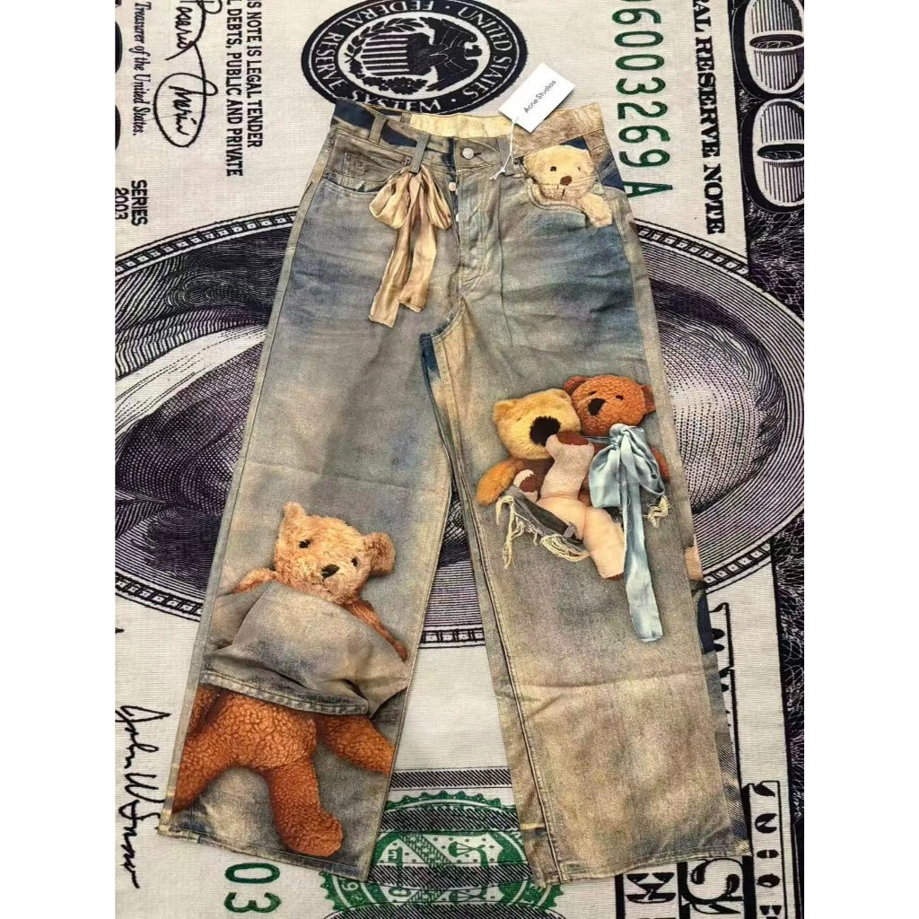 ACN STD 'Teddy Bear' 1981 Denim Pants [26SS - 3D Trompe L'oeil]