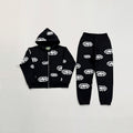 Denim Tears x Corteiz - Black Cotton Wreath Zip-Up Hoodie / Pants / Set