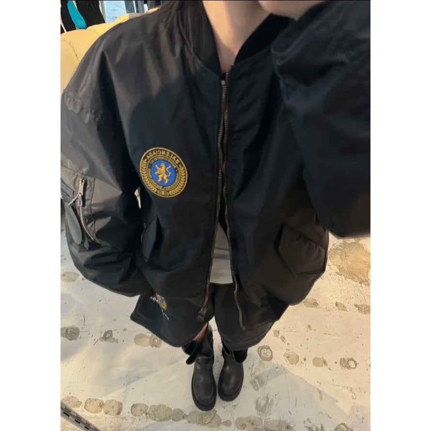 Padded Bomber Jacket - Black - BAL