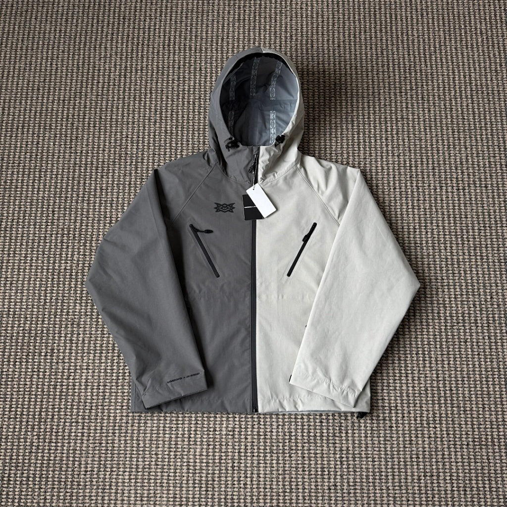MERTRA x Umbro Water Reactive Shell Jacket - BLACK & RED/ WHITE & GREY