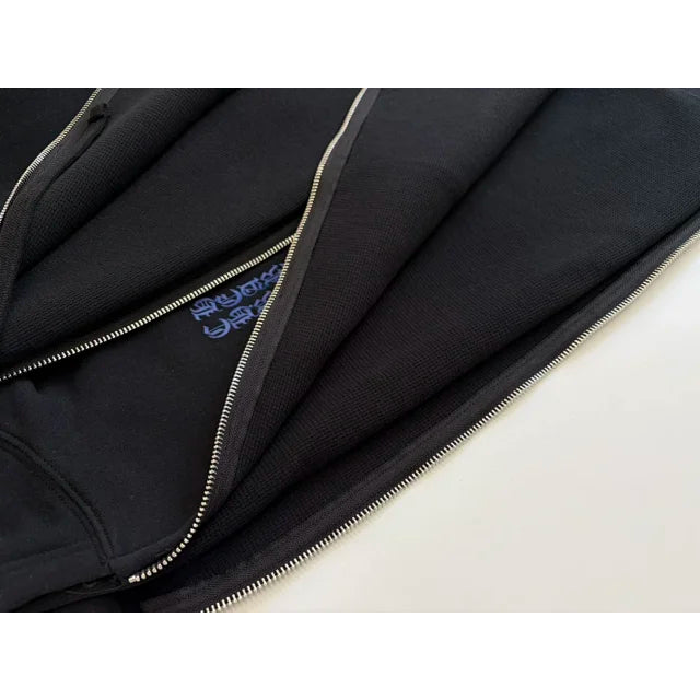 Chrome Hearts Zip Up Thermal Hoodie Black/Blue