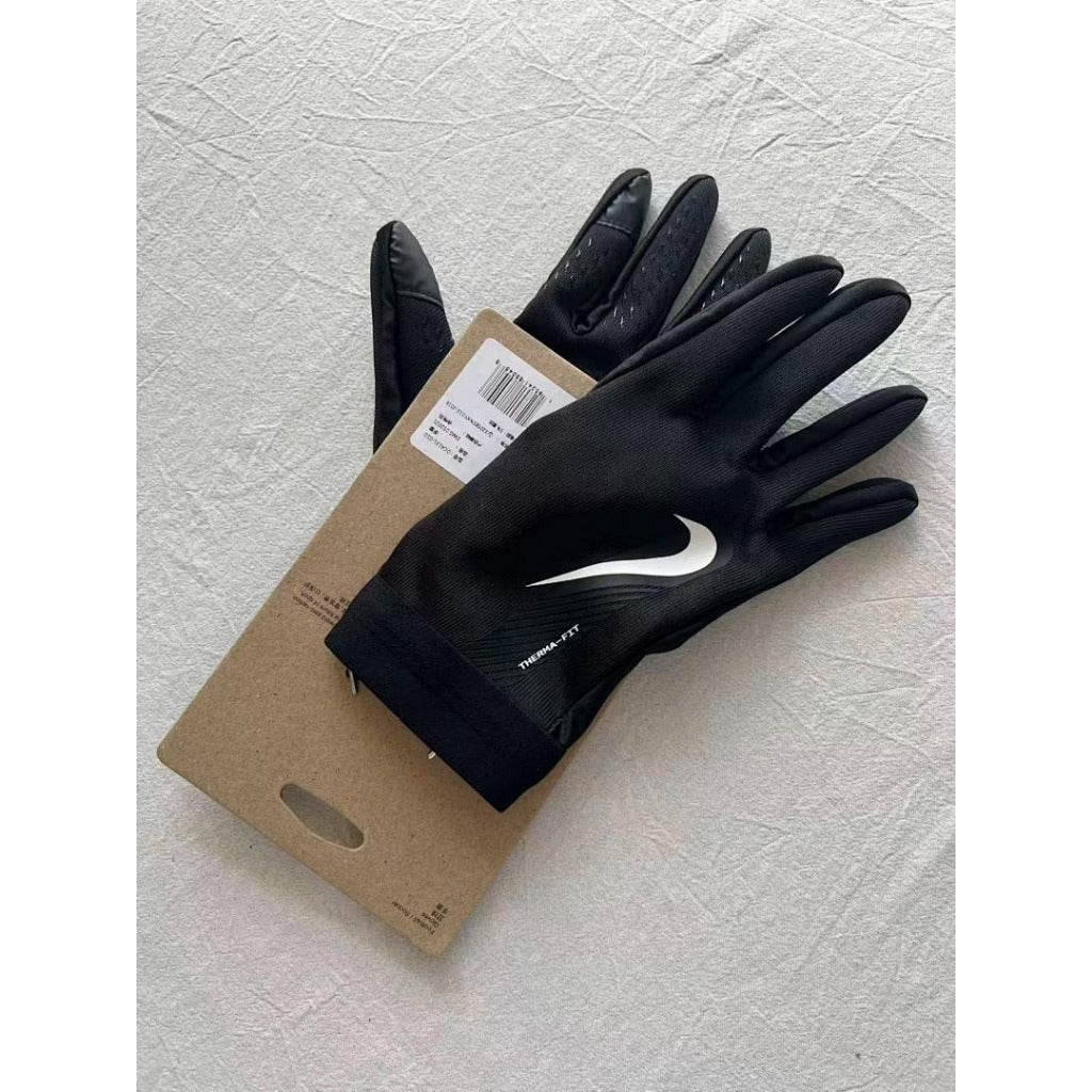 ThermaFit Football Gloves - NK - White/Black Stripes