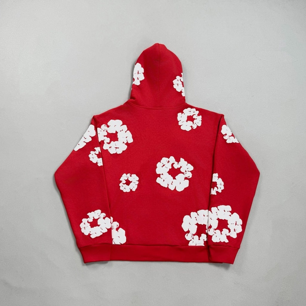 Cotton-Wreath Zipper Hoodie - DNM.TRS [Red/Grey/Blue/Green]