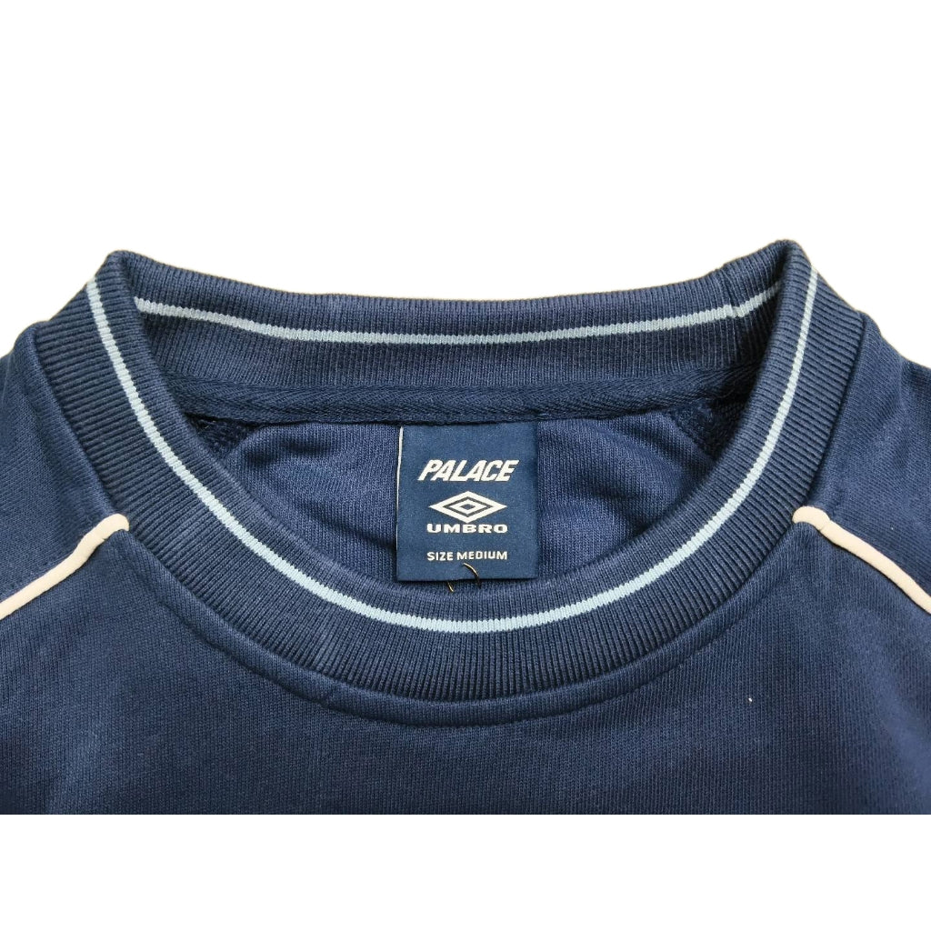 Palace. x Umbro Warm Up Crewneck [White/Black/Navy]