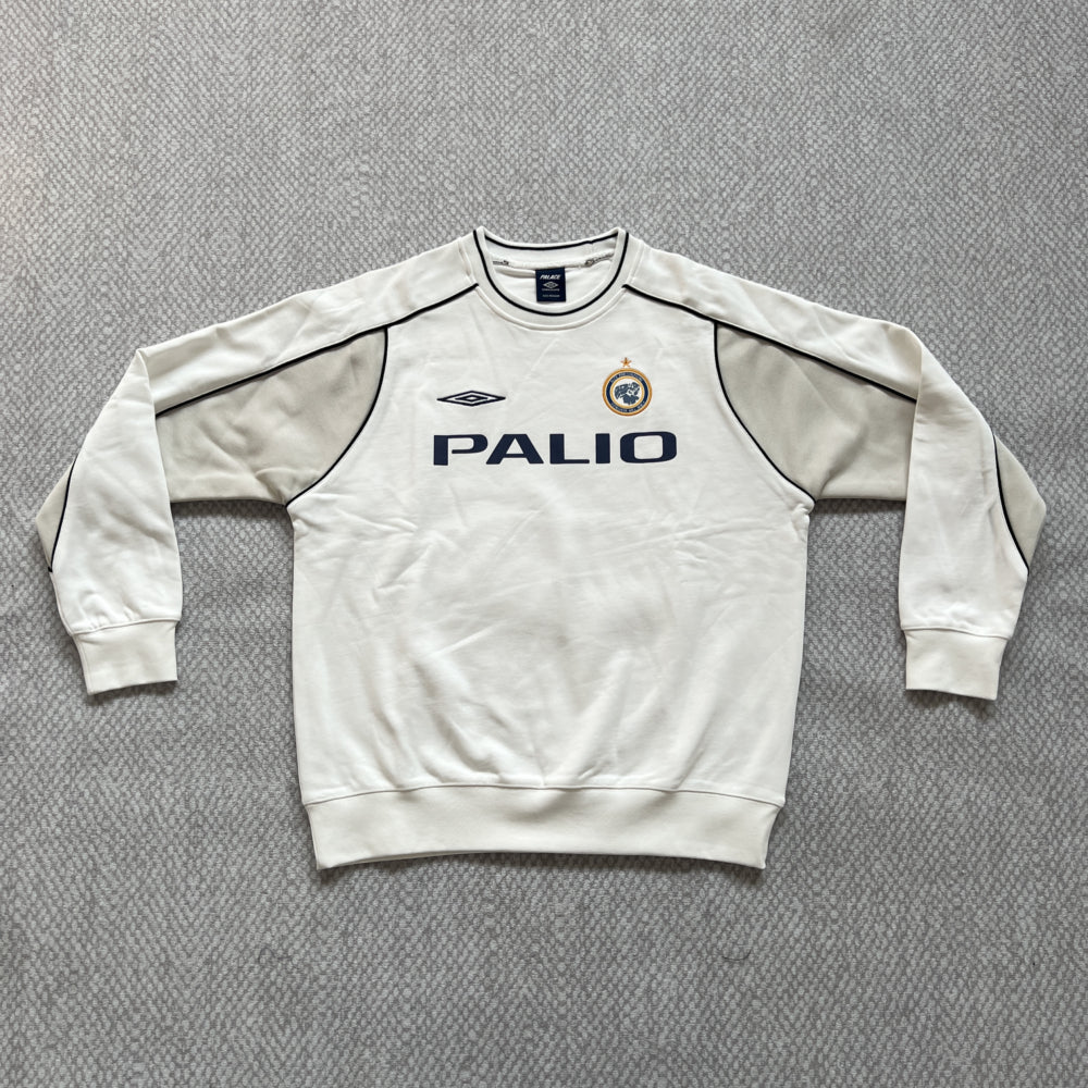 Palace. x Umbro Warm Up Crewneck [White/Black/Navy]