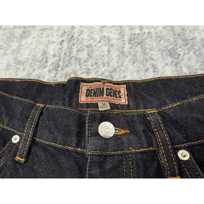 Crest chainstitch Denim Shorts Washed Black - CRTZ.XYZ