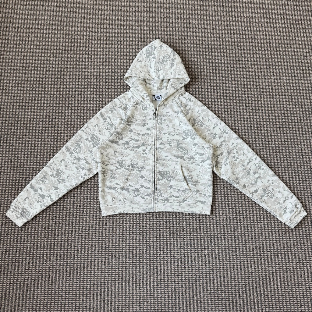 mertra - Camo Zip Hoodie [White]