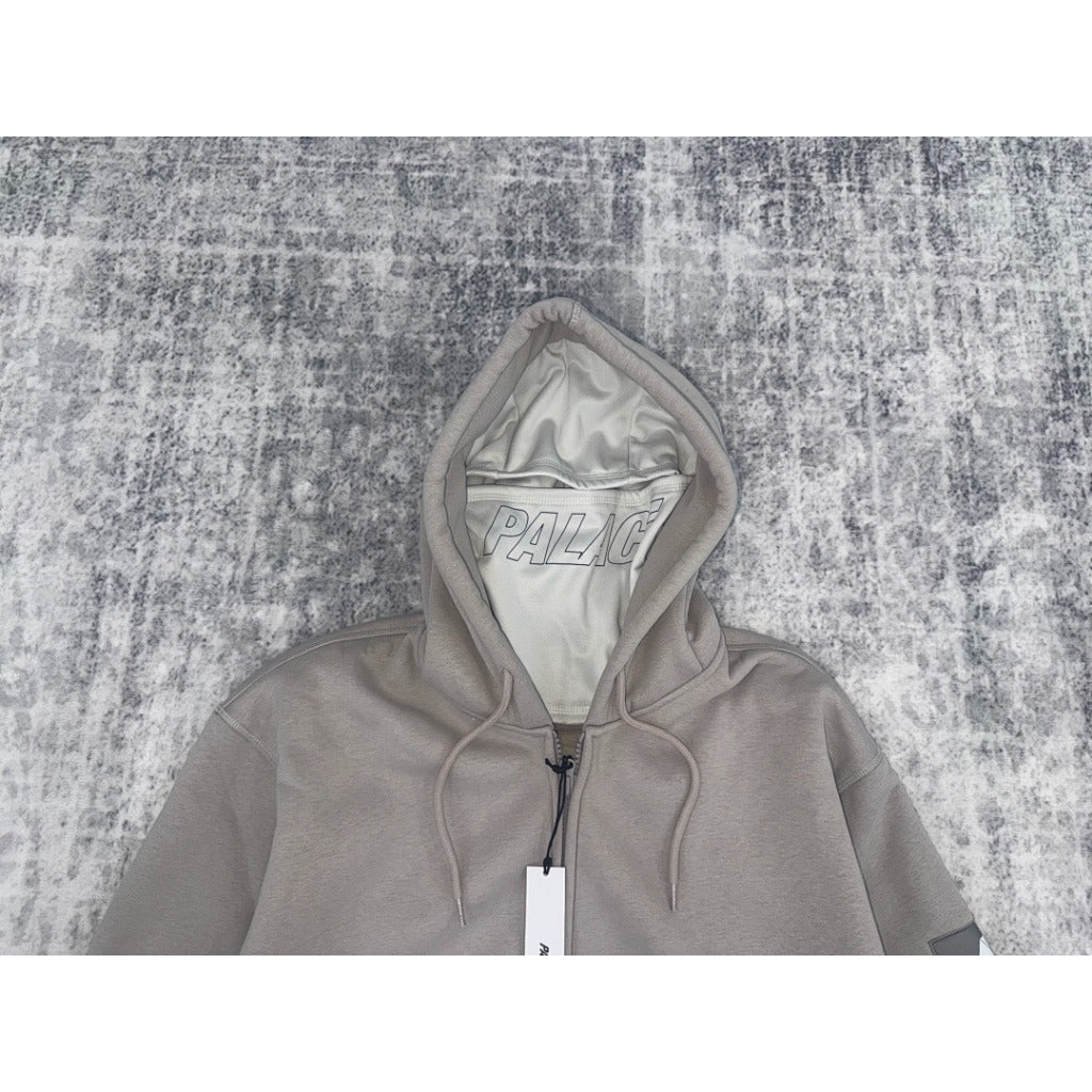 Palace Facemask Shearling Thermal Zip Up Hoodie 'Grey'