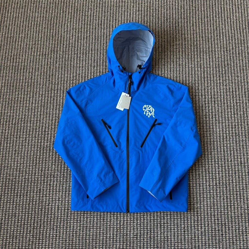 mertra - Monogram Shell Jacket (Blue) - Water sensitive monogram pattern effect