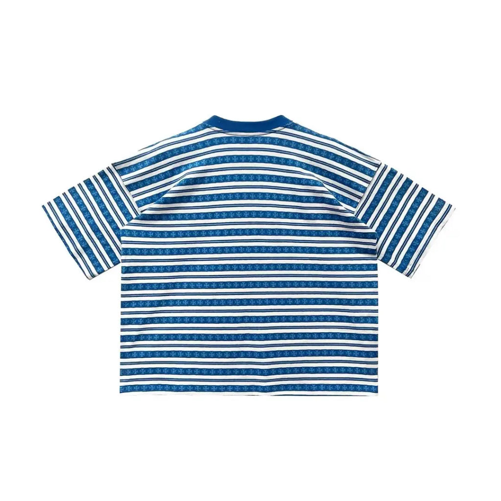 Chomper Stripe Tee Shirt - Chrome Hearts Matty Boy - Black / Blue