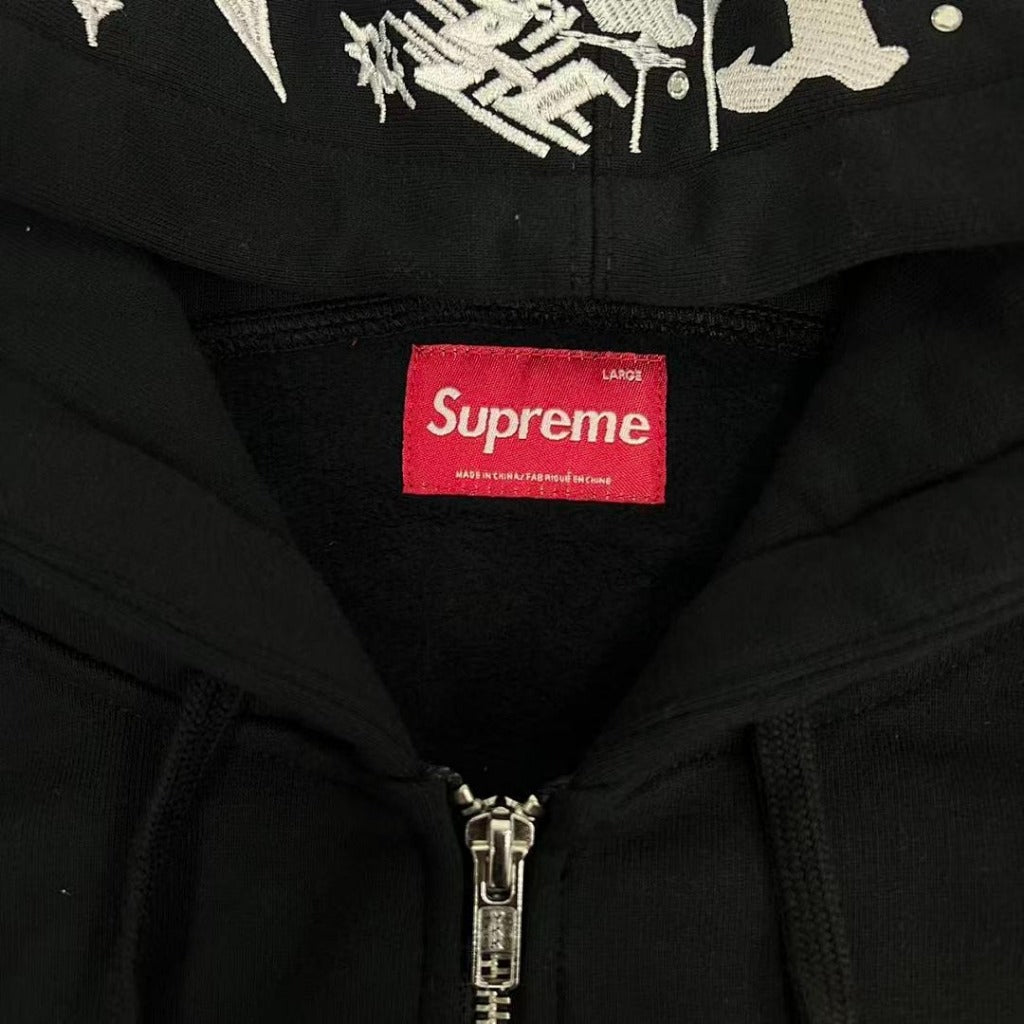 Supreme AOI Zip Up Hooded Sweatshirt [Black]