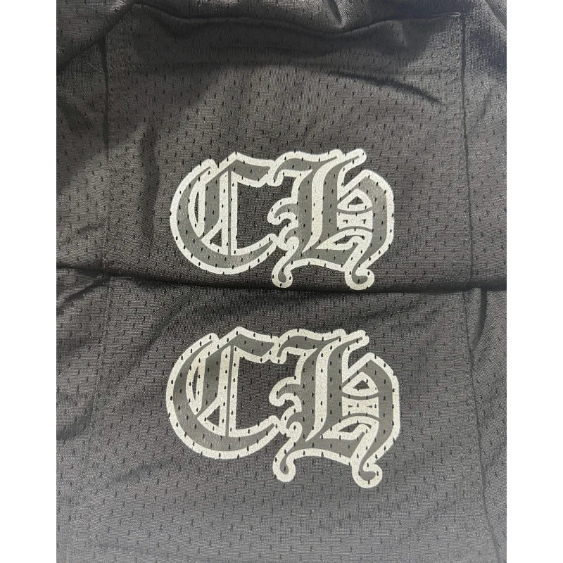 Mesh Ice Hockey LS Jersey & Pants - Black/White Text - CHRM HRTS