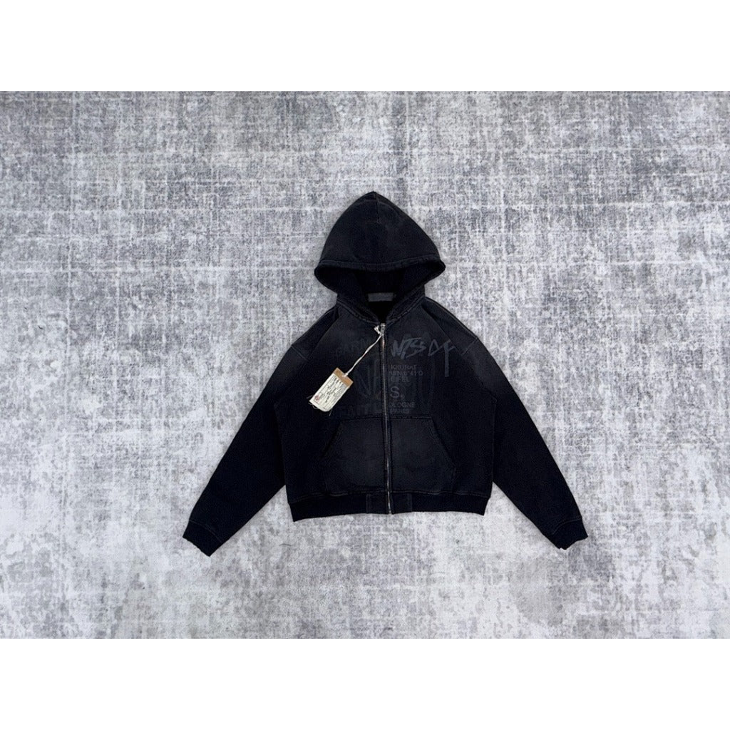 NO/FAITH STUDIOS - SPLIT ZIP JACKET USED BLACK