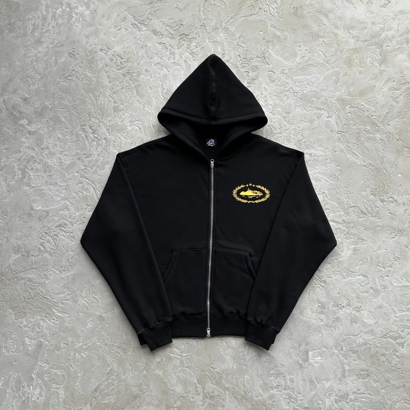Superior Royale Zip Hoodie/Pants [BLACK YELLOW/HONEY BLACKS] - Corteiz