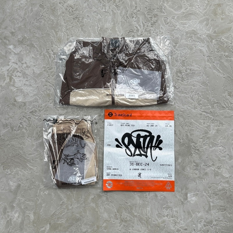 Syna World ‘Syna Logo’ Shell Tracksuit - Brown/Beige