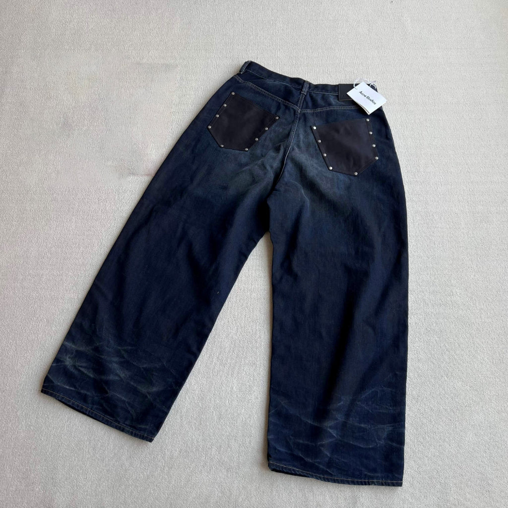 Acne Studios 'Leather Pocket' 2023M Darkside Jeans