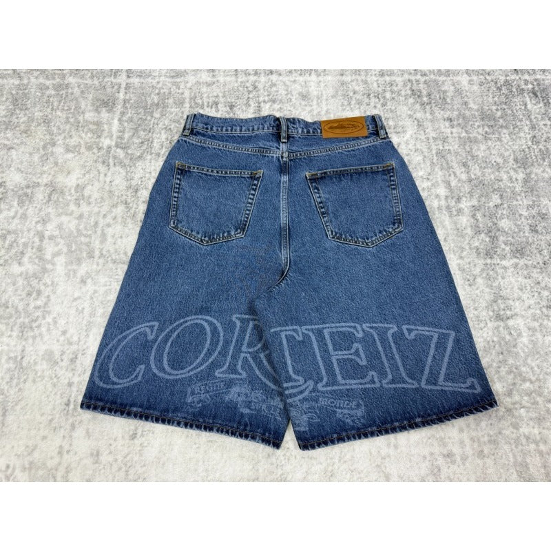 Royale Lazer Denim Short Washed Blue - Corteiz