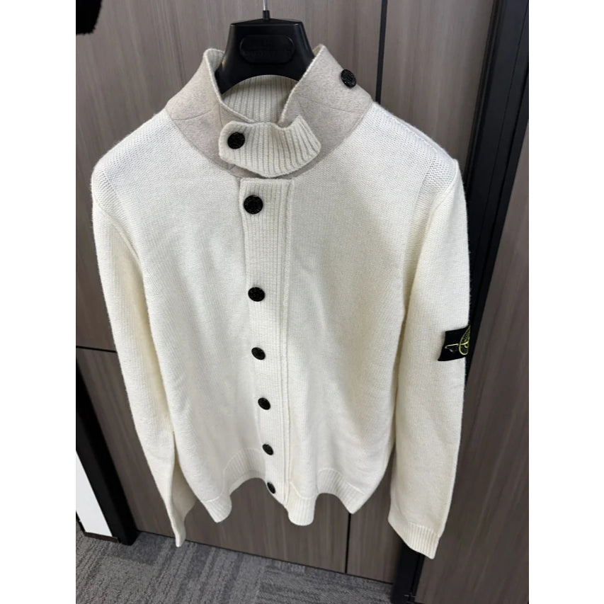 Soft Knit Cardigan With Button-Up Front And Signature Patch - STN ISLND