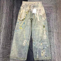ACN STD 'Lace chains' 1981 Dusty Blue Jeans (Baggy Fit - 3D Print Trompe L'oeil Optical Illusion)