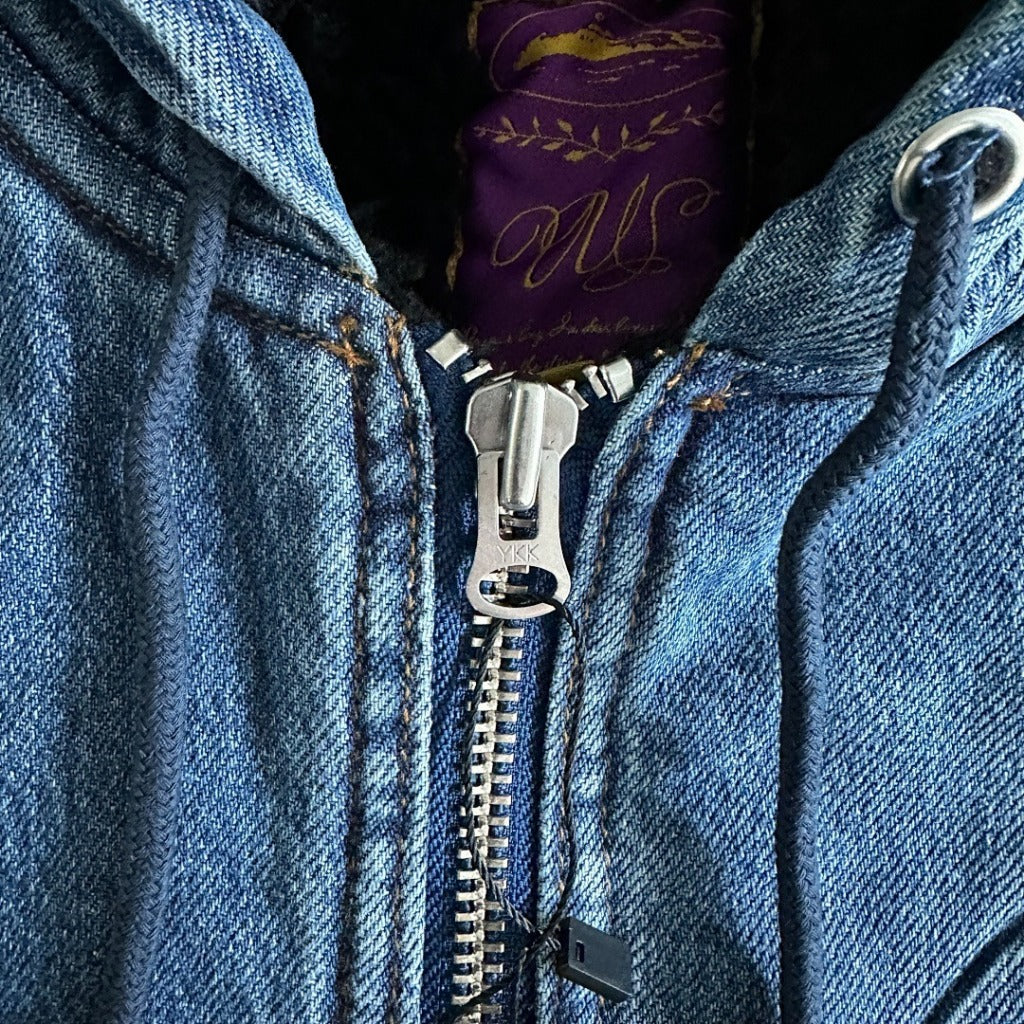 Embossed C-Star Denim Work Jacket - CRTZ.XYZ (BLACK/GREY & BLUE)