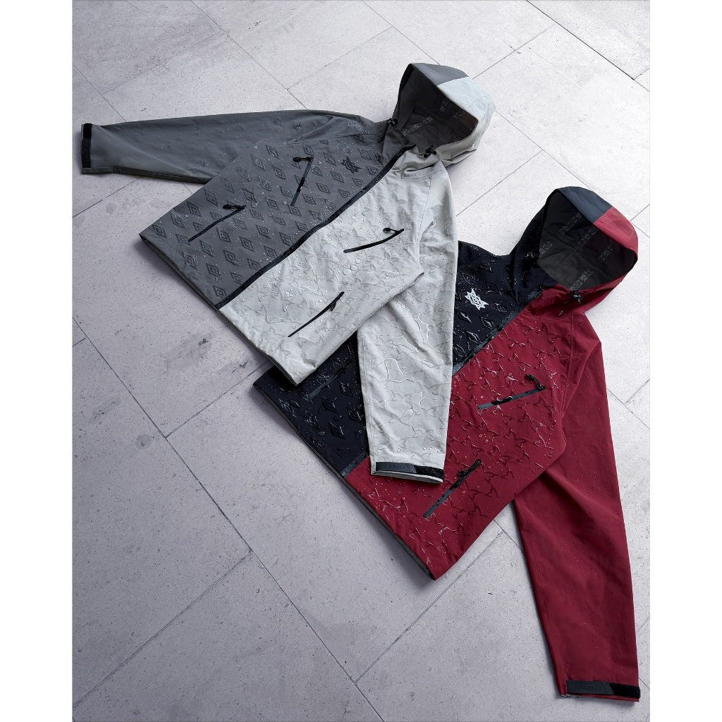 MERTRA x Umbro Water Reactive Shell Jacket - BLACK & RED/ WHITE & GREY