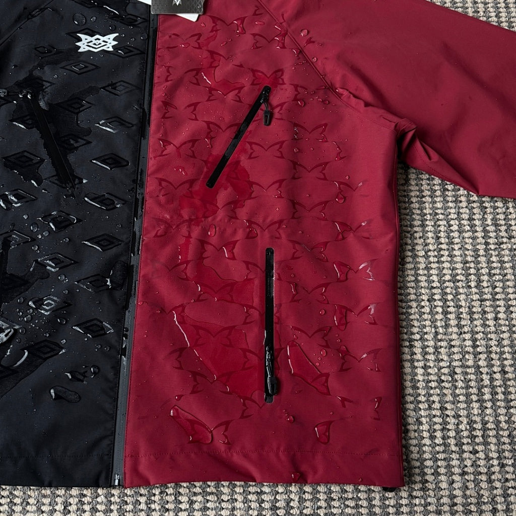 MERTRA x Umbro Water Reactive Shell Jacket - BLACK & RED/ WHITE & GREY