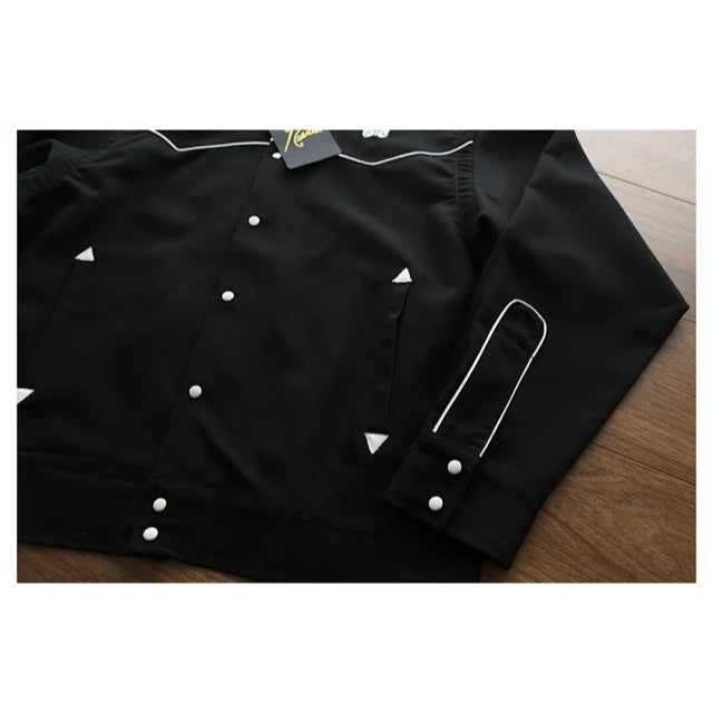 Needles Logo-Embroidered Piped Twill Overshirt/ Cowboy Jacket