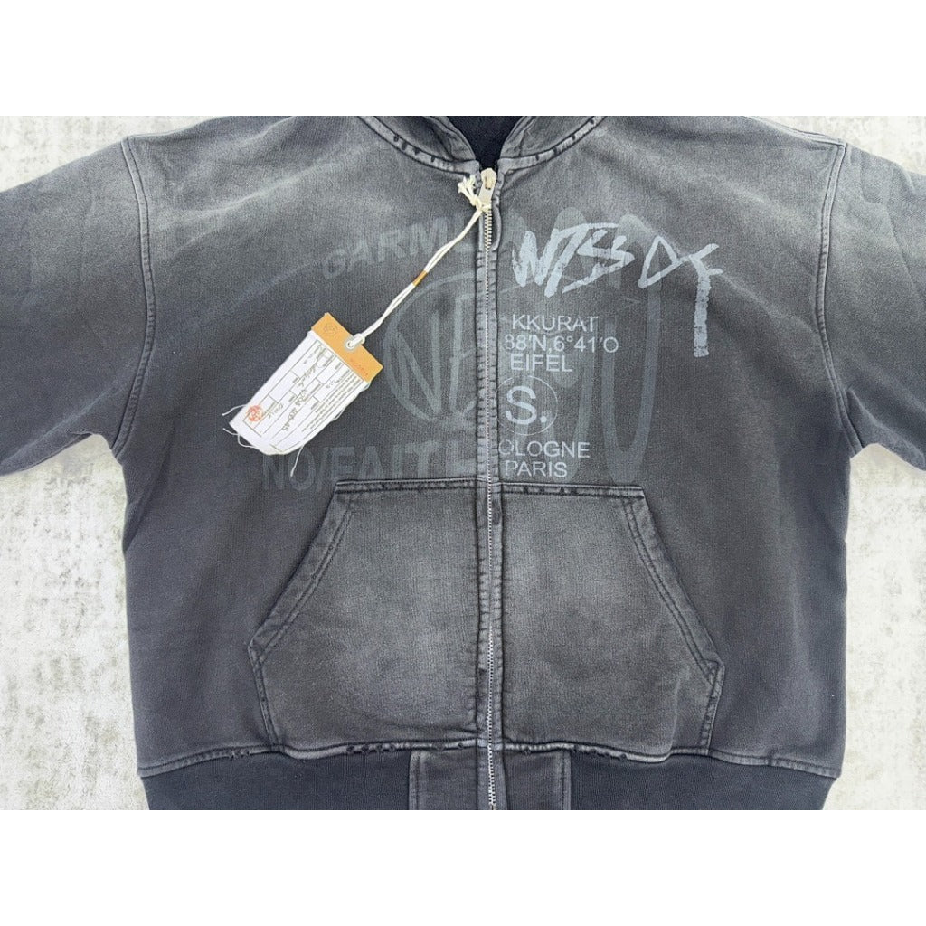 NO/FAITH STUDIOS - SPLIT ZIP JACKET USED BLACK