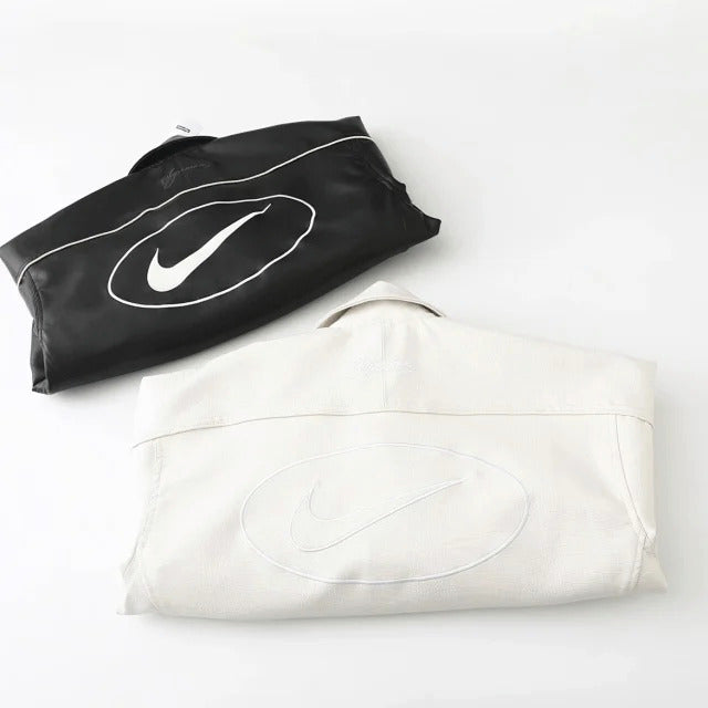 Supreme x Nike Leather Varsity Jacket Black