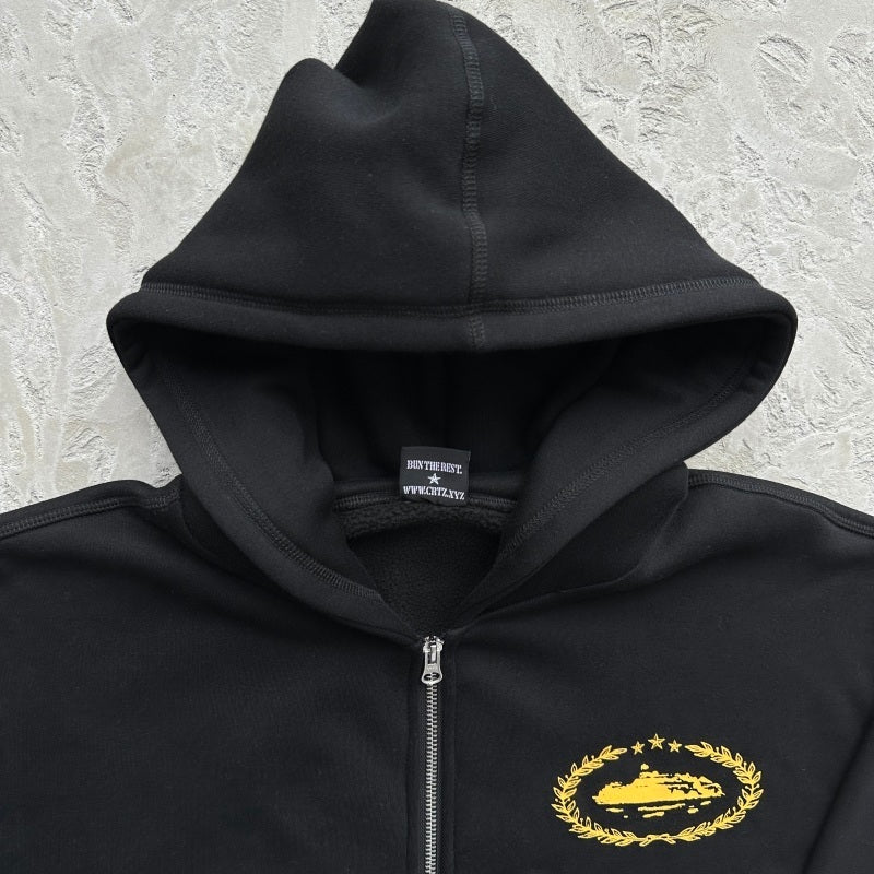 Superior Royale Zip Hoodie/Pants [BLACK YELLOW/HONEY BLACKS] - Corteiz
