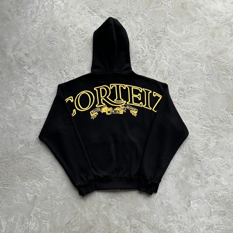 Superior Royale Zip Hoodie/Pants [BLACK YELLOW/HONEY BLACKS] - Corteiz