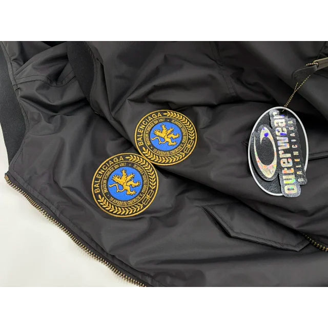 Padded Bomber Jacket - Black - BAL