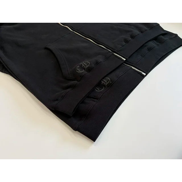 Chrome Hearts Zip Up Thermal Hoodie Black/Blue