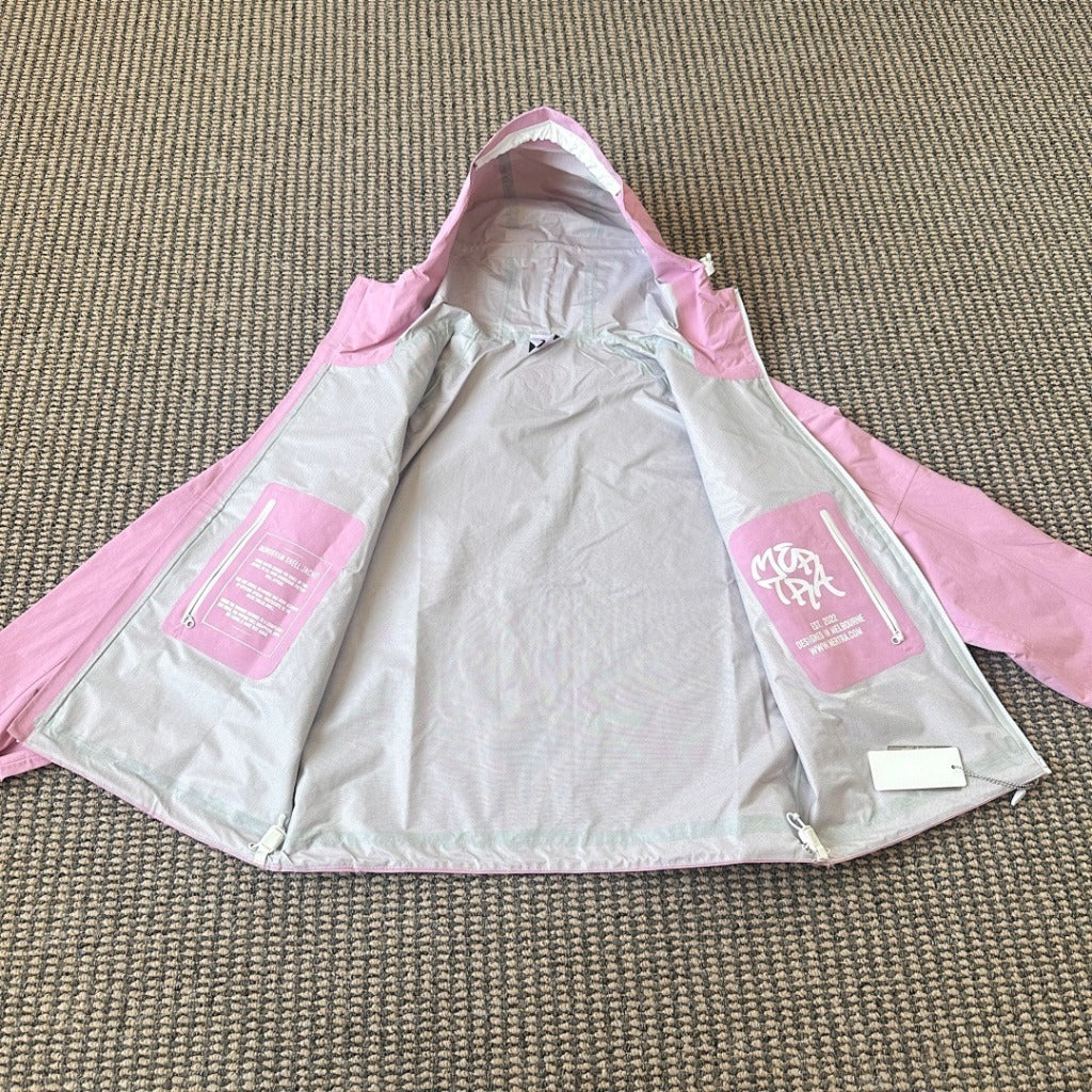 mertra - Monogram Shell Jacket (Pink) - Water sensitive monogram pattern effect