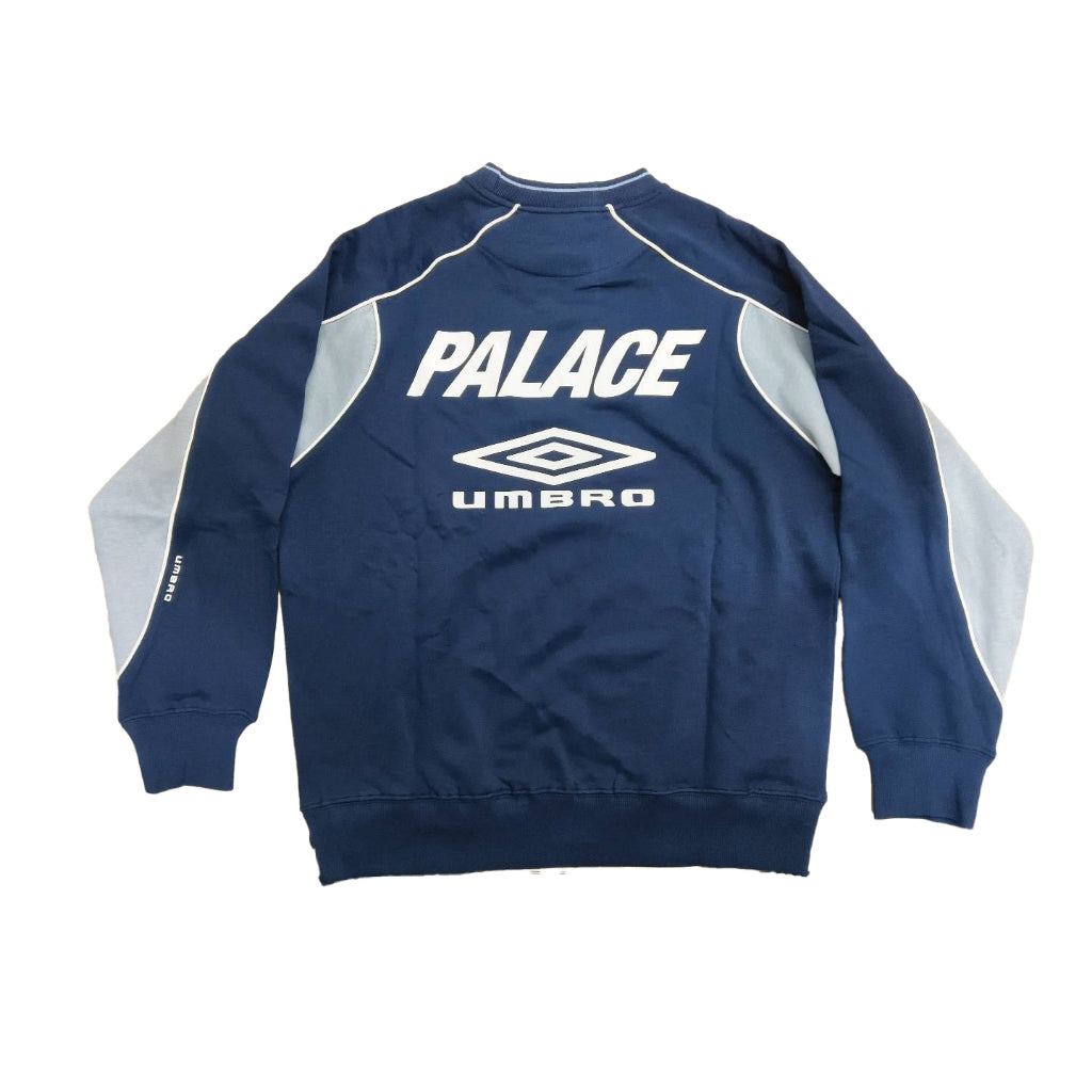 Palace. x Umbro Warm Up Crewneck [White/Black/Navy]