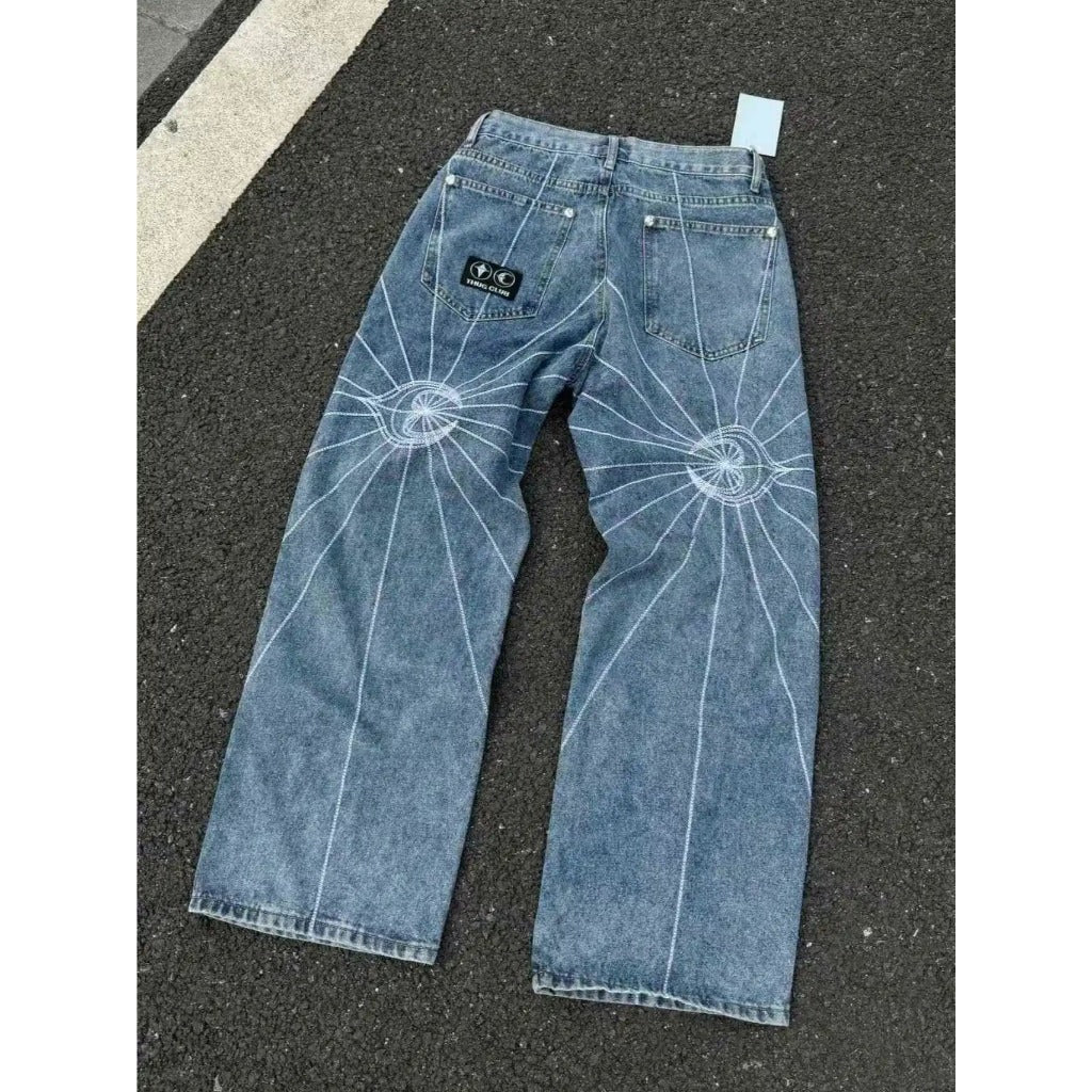 THUG CLUB - chain Stitch Denim Pants