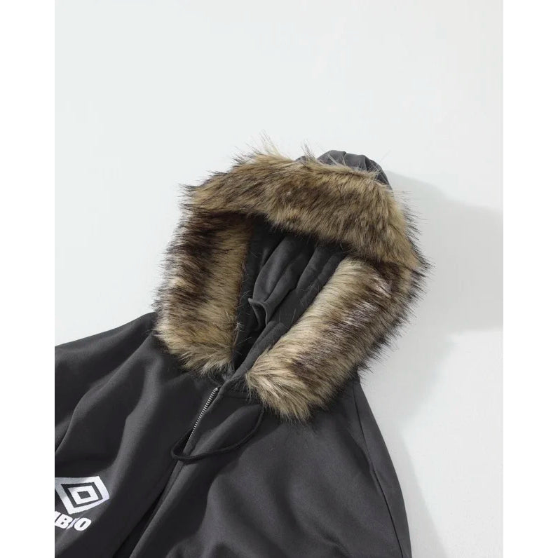 Umbro By Slam Jam - Fur Masked Hoodie Dark Grey