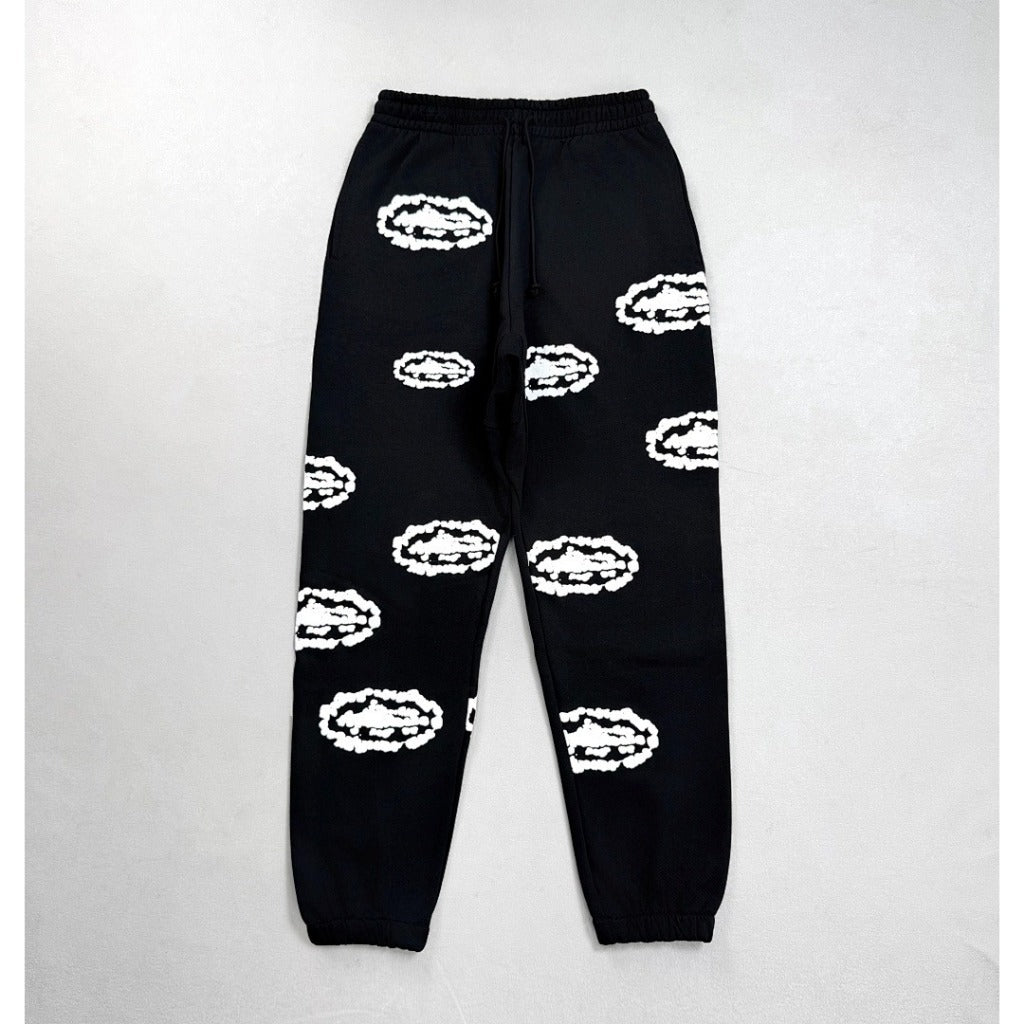 Denim Tears x Corteiz - Black Cotton Wreath Zip-Up Hoodie / Pants / Set