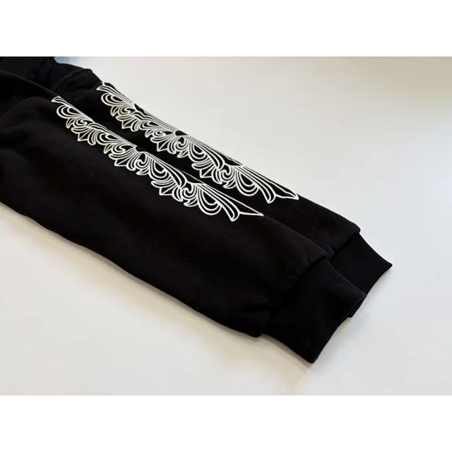 Chrome Hearts Horseshoe Floral Cross Sleeve Zip Up Hoodie