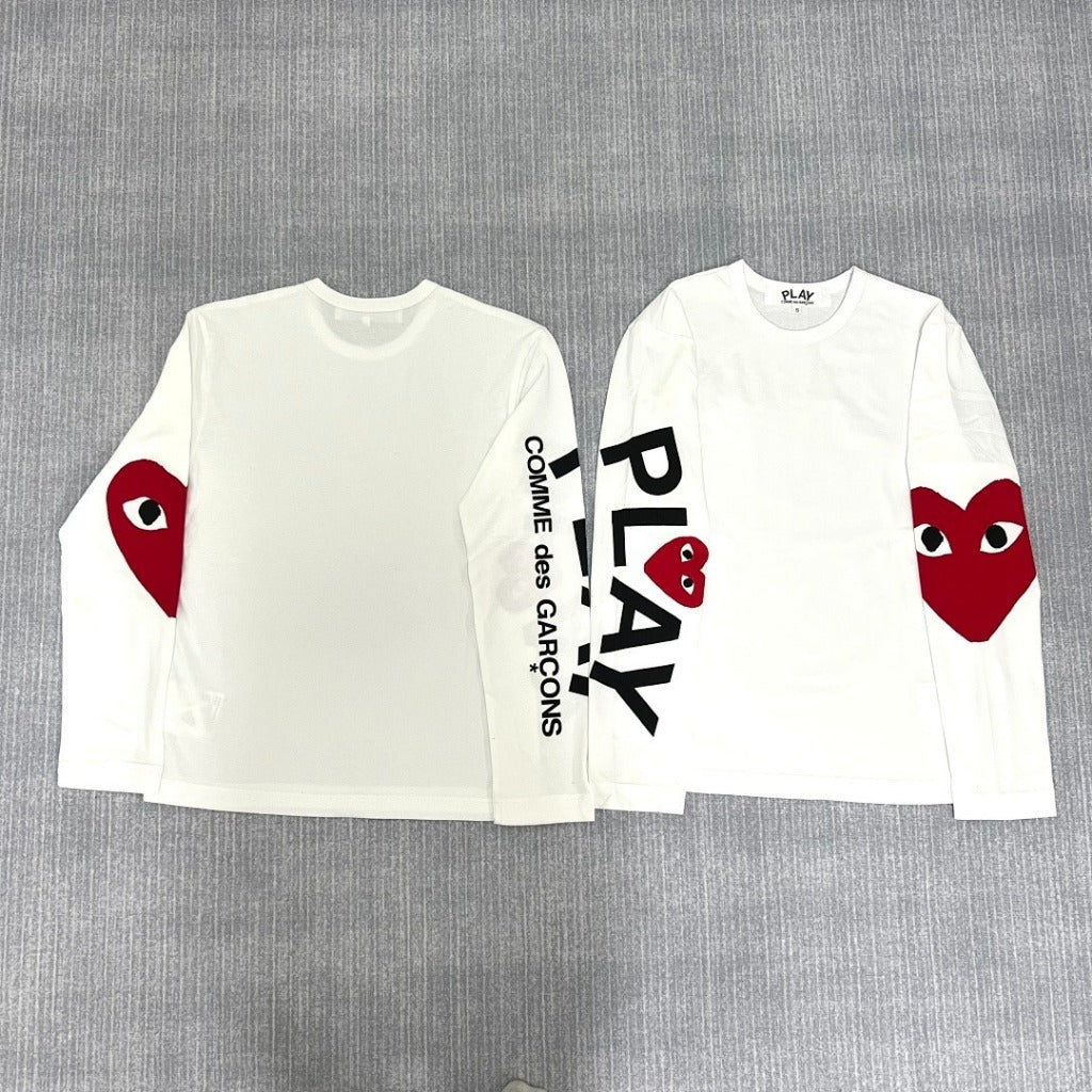 Comme Des Garcons CDG Play heart-print LS T-shirt