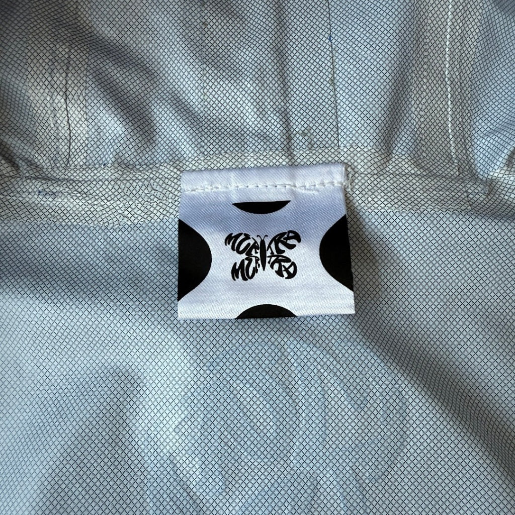 mertra - Monogram Shell Jacket (Blue) - Water sensitive monogram pattern effect