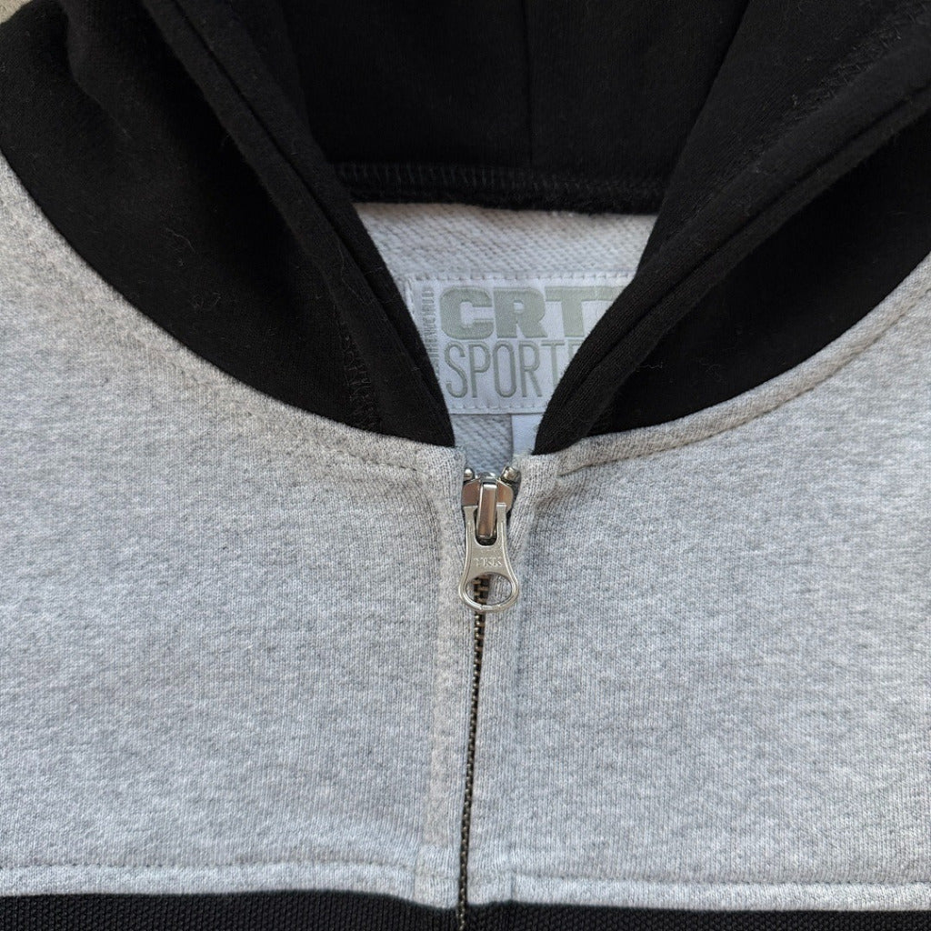 Ribbed Sporteiz Zip Hoodie Heather Grey - Corteiz